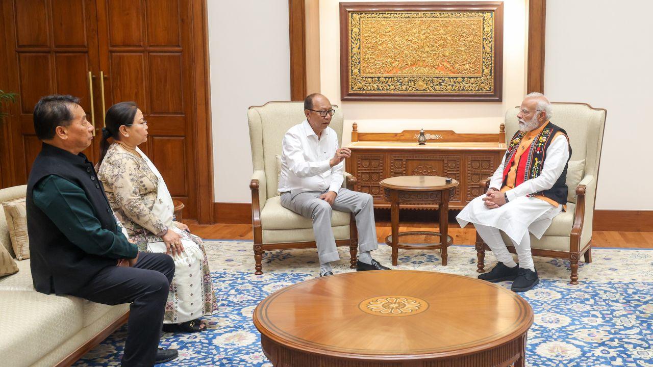 The chief minister briefed the Prime Minister on steps taken by the new government to bring peace and harmony across Manipur