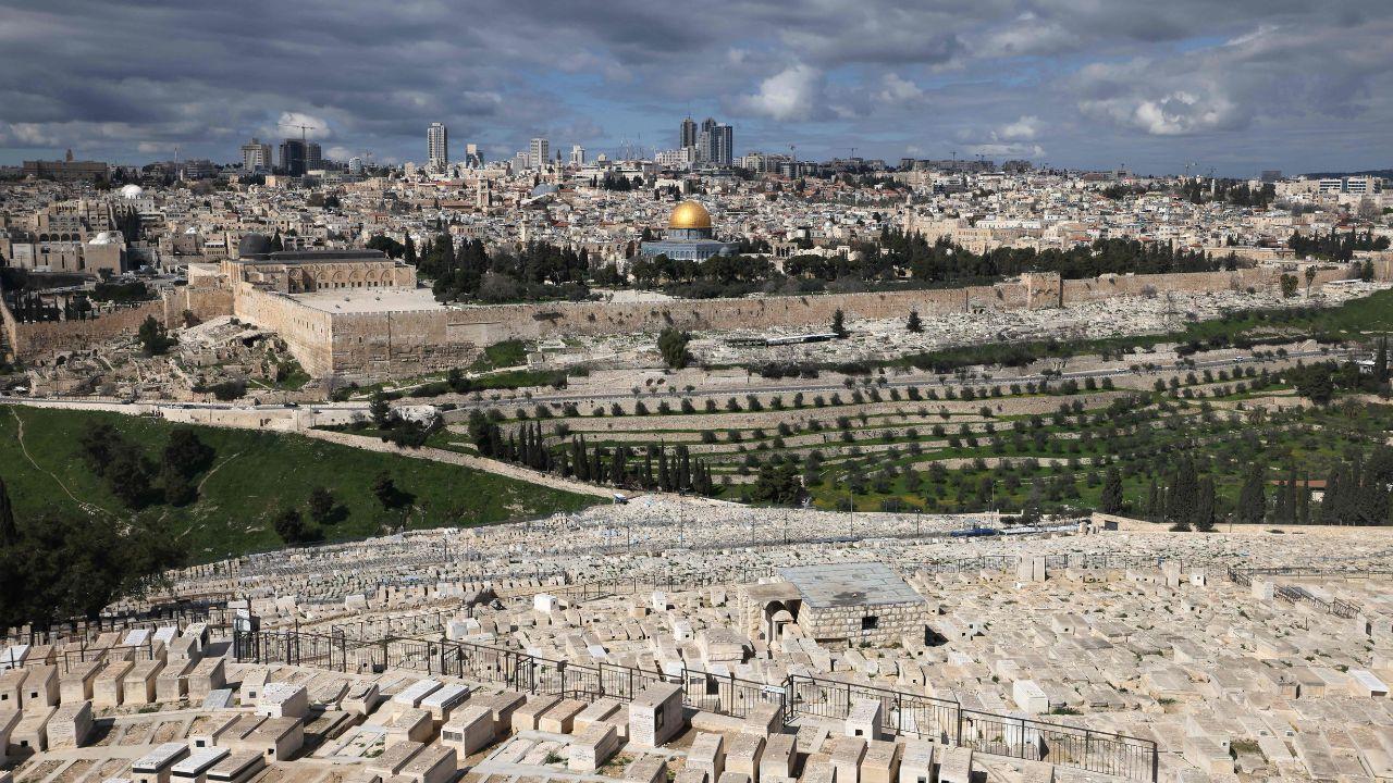 The Al-Aqsa Mosque compound and Dome of the Rock in Jerusalem in Israel appear largely empty as security warnings and missile alerts keep worshippers and visitors away