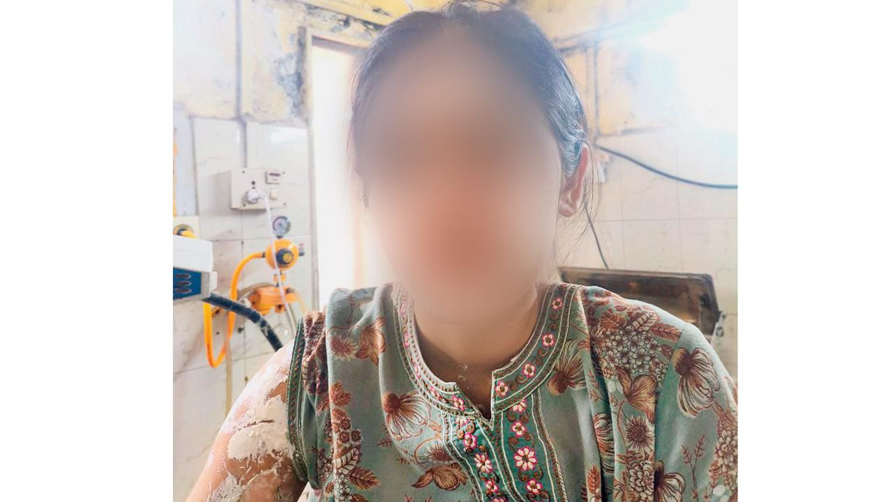 One of the child’s sisters, who received minor burn injuries to her face. Pics/By Special Arrangement