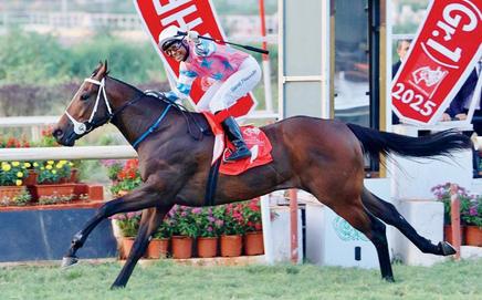 Big Bay (Suraj Narredu up) wins the Poonawalla Breeders  Multi-Million (Gr 1) at the Mahalaxmi racecourse last year. Pic/RWITC