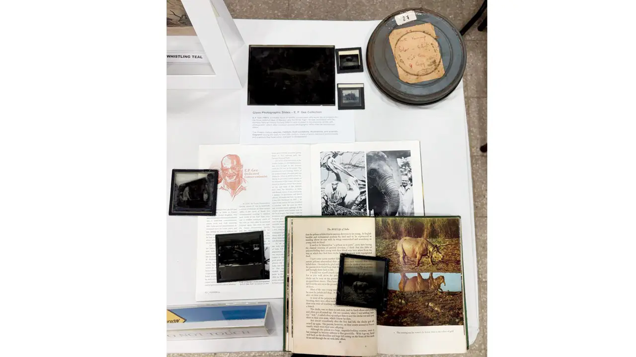 A photograph of a vintage film that belonged to EP Gee