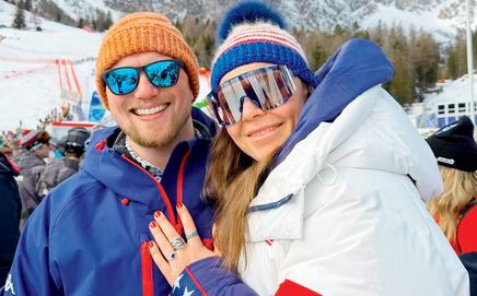 Breezy Johnson with fiance Connor Watkins. Pic/Instagram