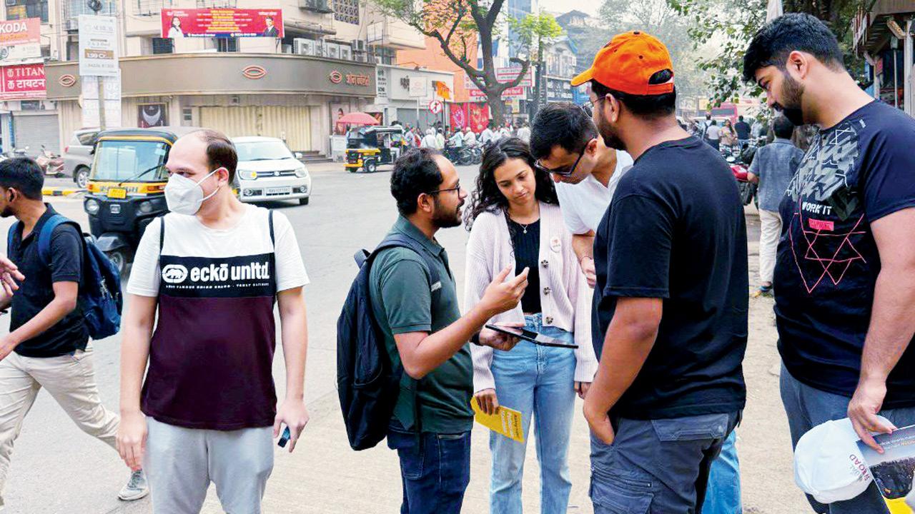 Attendees during a previous walk in Borivli. PIC COURTESY/@walkingprojectindia