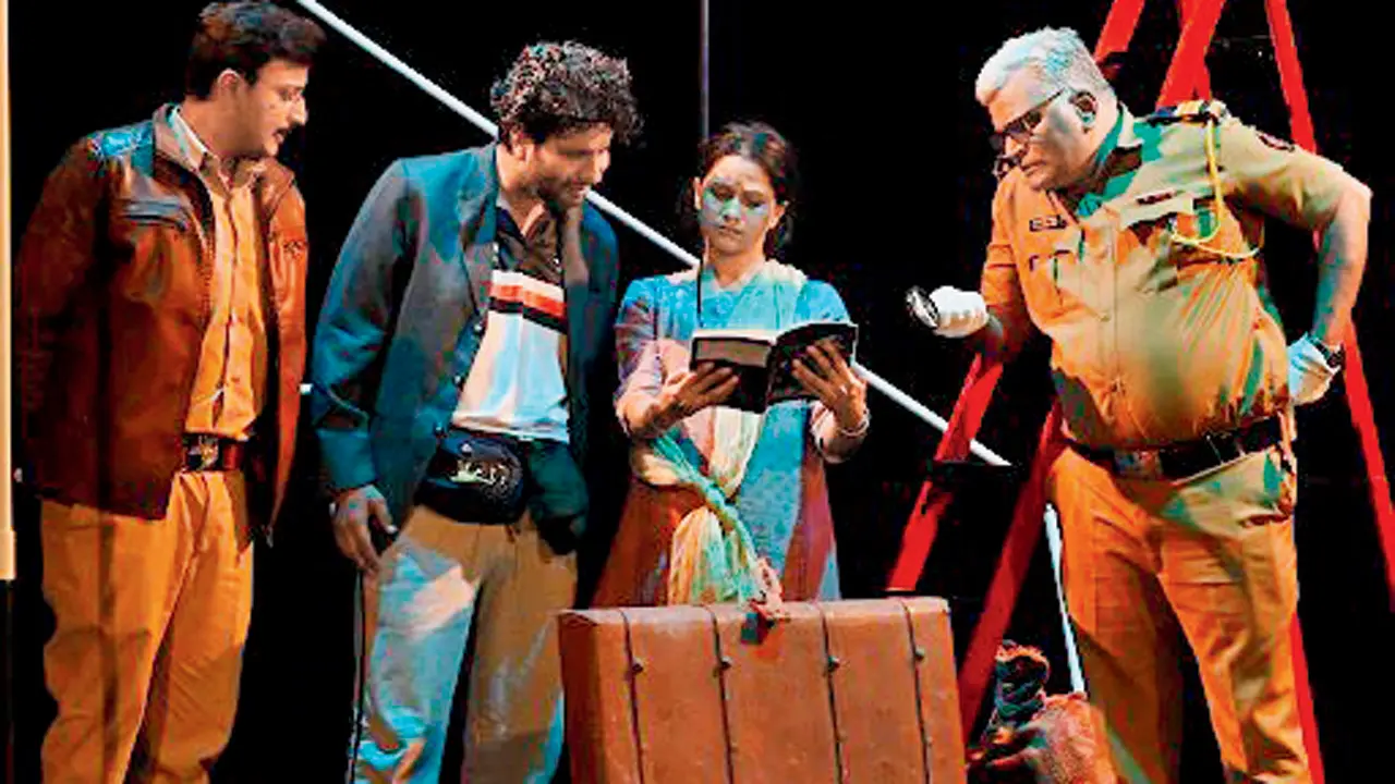 Performers enact a scene from the play. Pic courtesy/Datta Patil