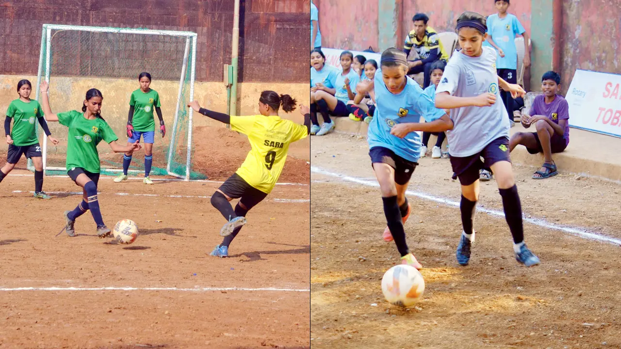 Children play football in Govandi. Pics courtesy/The Next Page