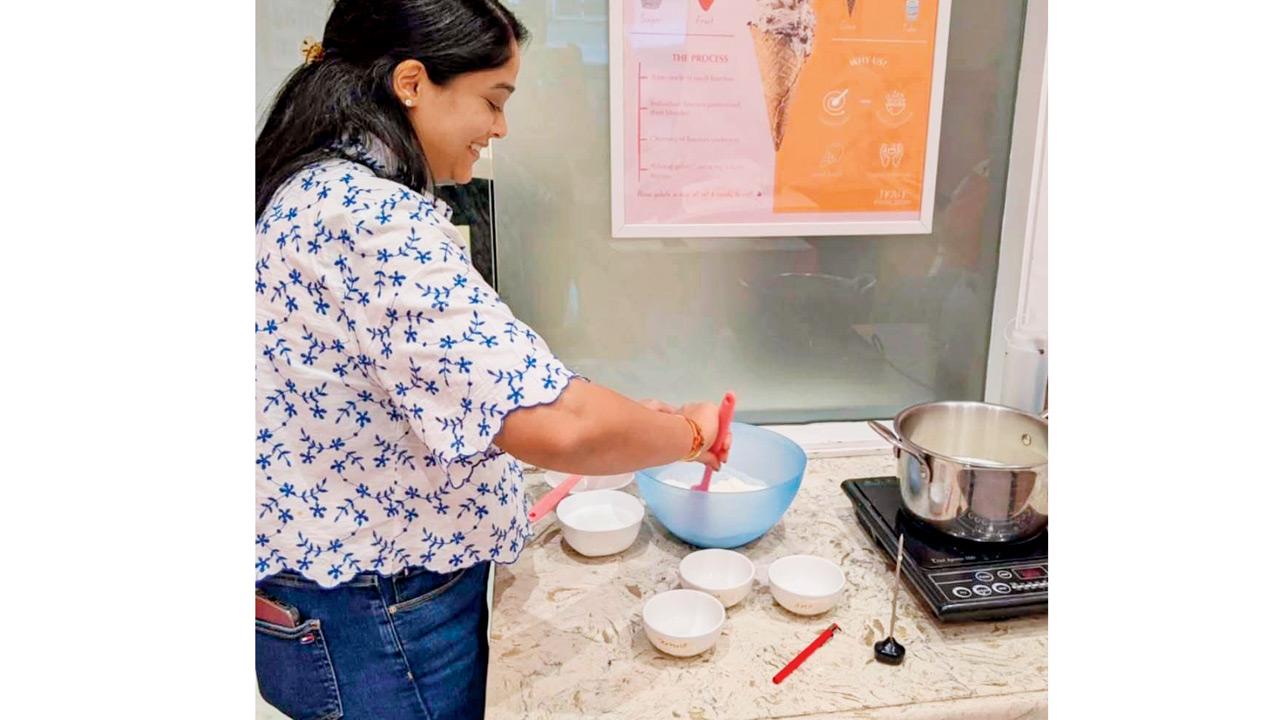 A participant mixes ingredients for the gelato at an earlier session. Pics courtesy/Nova Artisan Gelato
