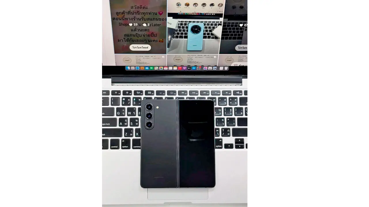 The Samsung Galaxy Z Fold 5 that was stolen, along with a laptop, two frequency therapy devices, and R15,000 in cash, from the producer’s home in 2025. Pics/By Special Arrangement