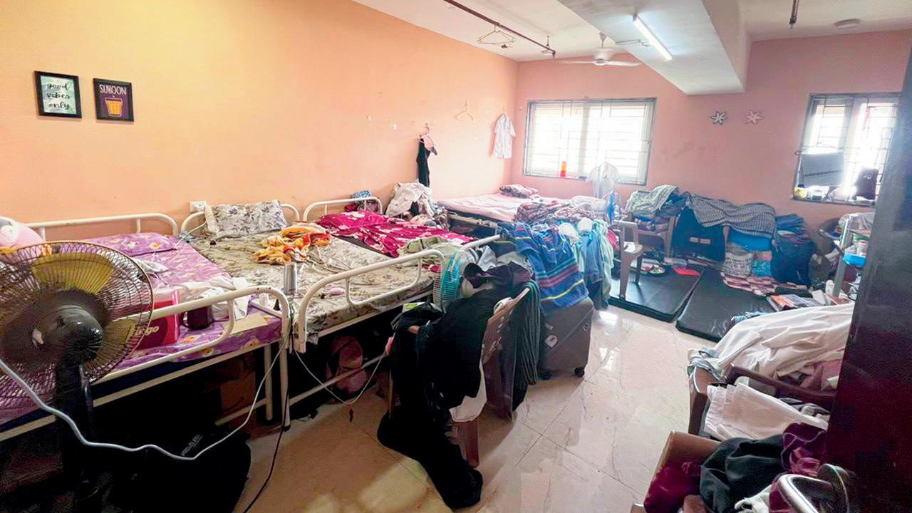 Cramped living spaces where students reside inside the facility. PICS/RITIKA GONDHALEKAR