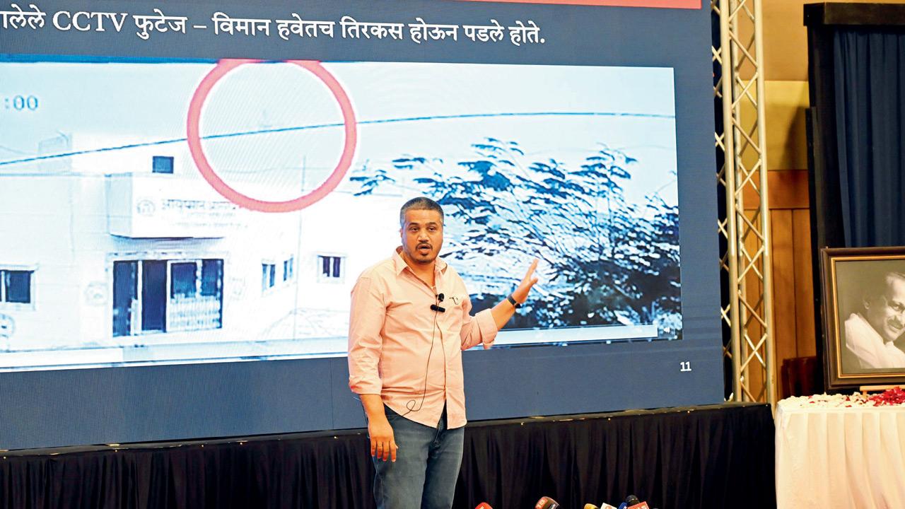 NCP-SP MLA Rohit Pawar addresses concerns around probe into Ajit Pawar’s plane crash during a press interaction. File pic/Sayyed Sameer Abedi