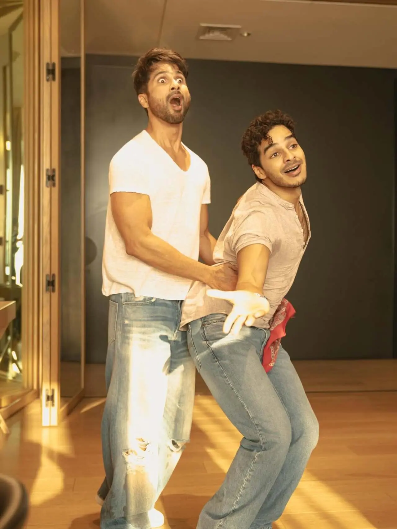 Shahid Kapoor was seen in a goofy mood with brother Ishaan Khatter ahead of release as they even groove together on film's track.