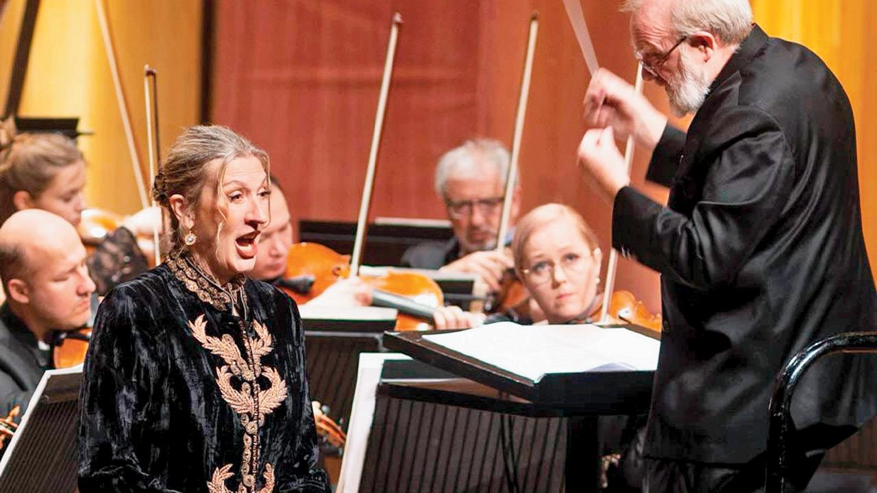 Dame Sarah Connolly and Martyn Brabbins. Pics Courtesy/@Symphony OrchestraofIndia