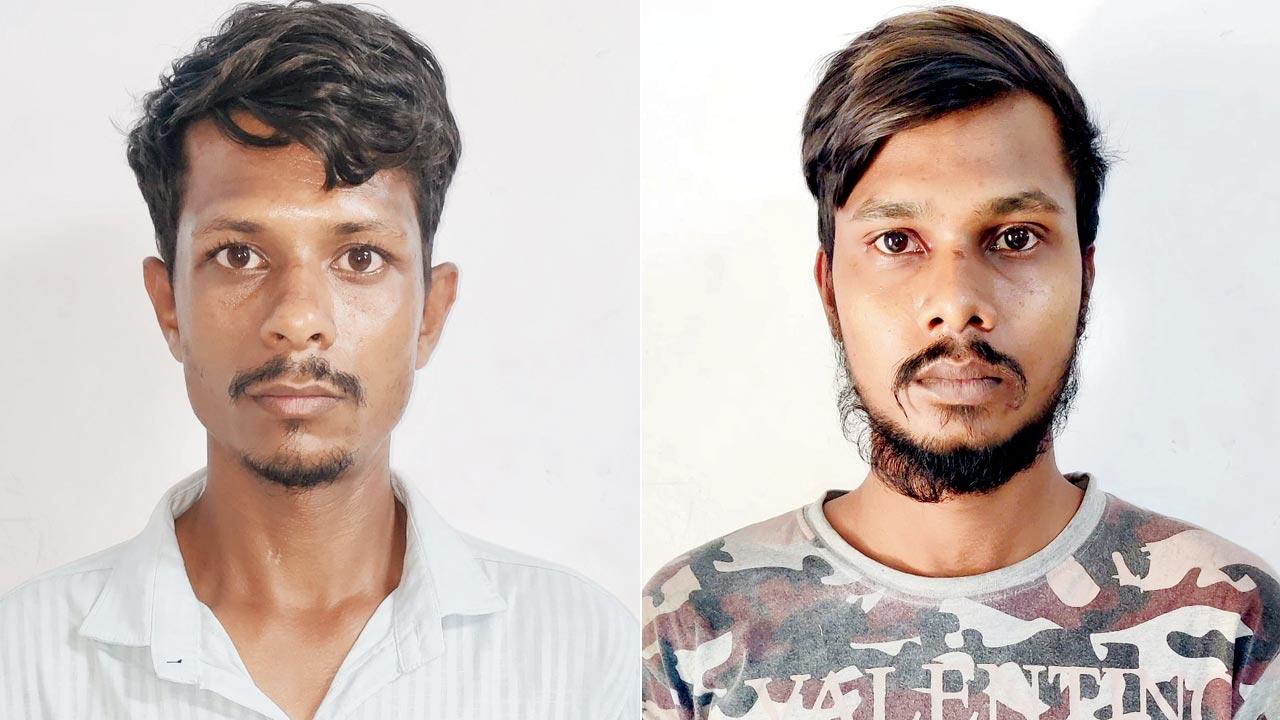 Jatin Ramesh Naik, 34, one of the two accused arrested; (right) Hardik Harshadbhai Naik, 25, the second accused held in the chain-snatching case