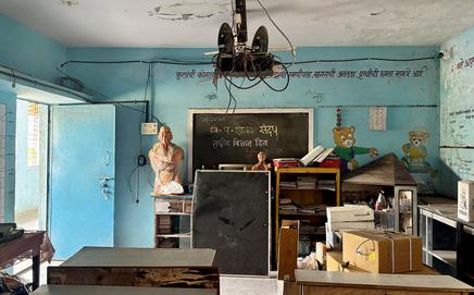 The kitchen where mid-day meals are prepared for students at the ZP school in Dombivli East