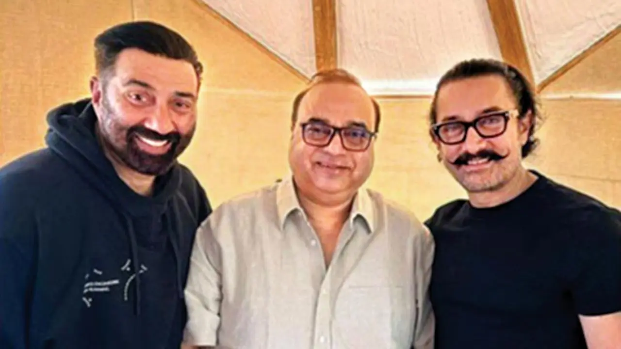 Sunny Deol, Rajkumar Santoshi and Aamir Khan