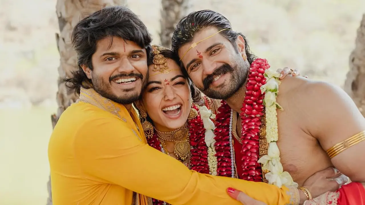 Anand Deverakonda warmly welcomes vadina Rashmika after Vijay’s Udaipur wedding