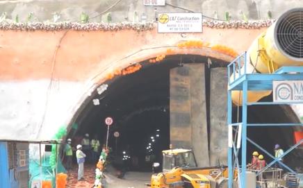 The tunnel, known as MT-6, is 454 metres long and 14.4 metres wide, and is designed to accommodate both up and down tracks of the bullet train corridor. Pics/X