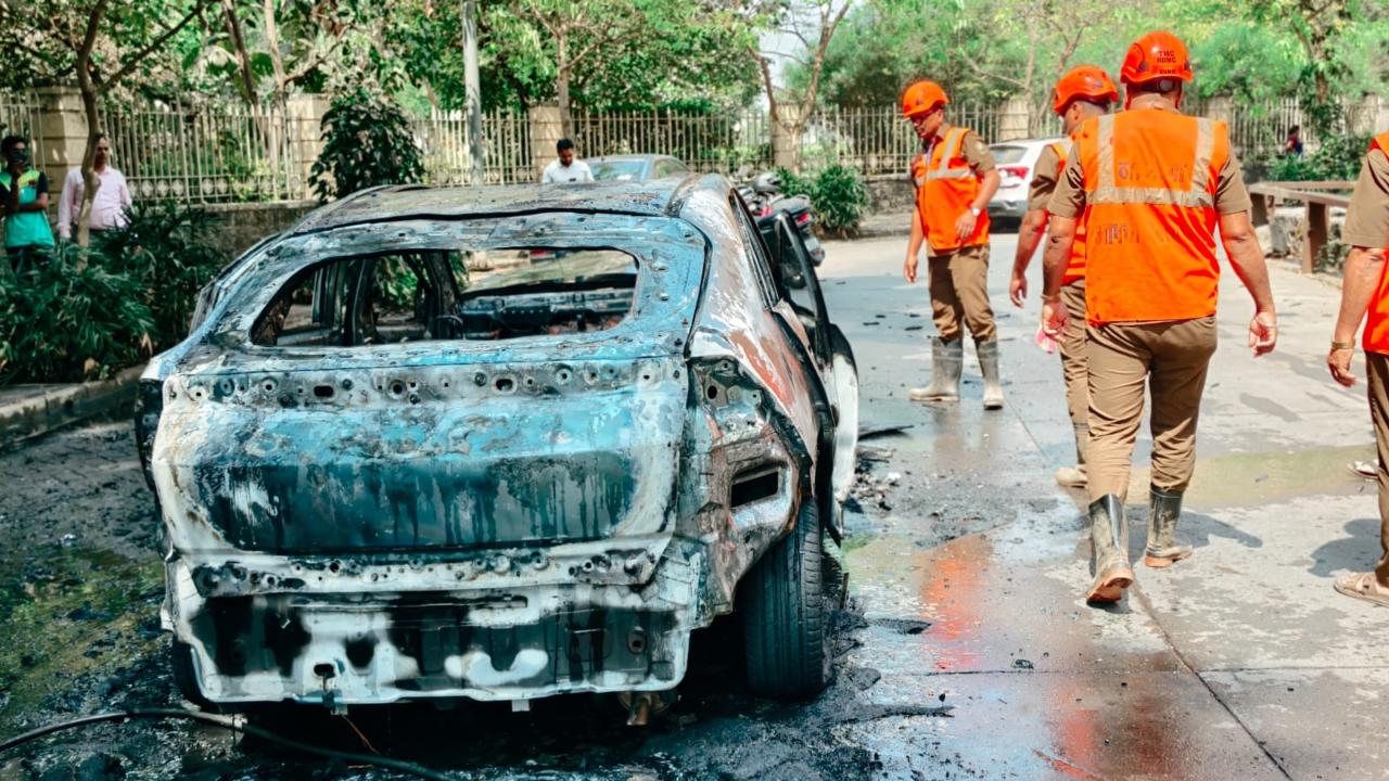 Personnel from the disaster management cell reached the scene and launched a fire-fighting operation