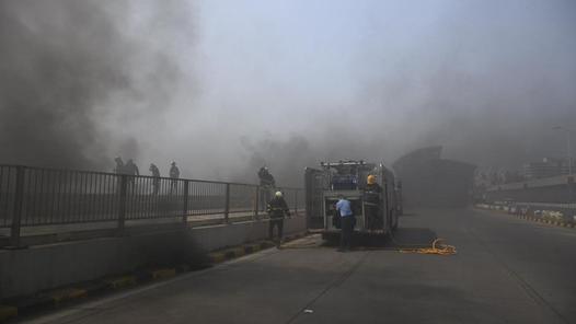 Watch | Massive fire erupts along Mumbai Coastal Road; tunnel entry shut