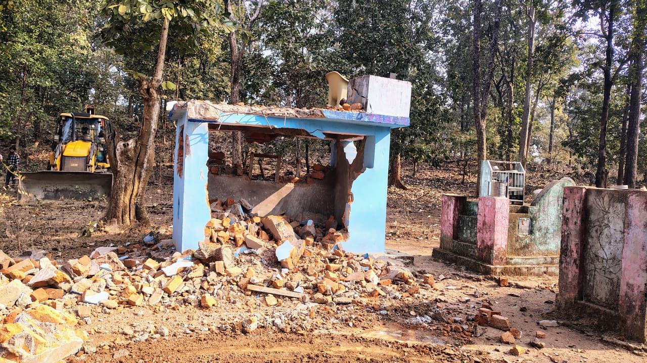 IN PHOTOS: Gadchiroli Police launch massive Maoist memorial demolition drive