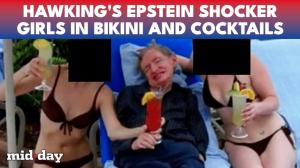Stephen Hawking with bikini-clad women on Epstein Island goes viral