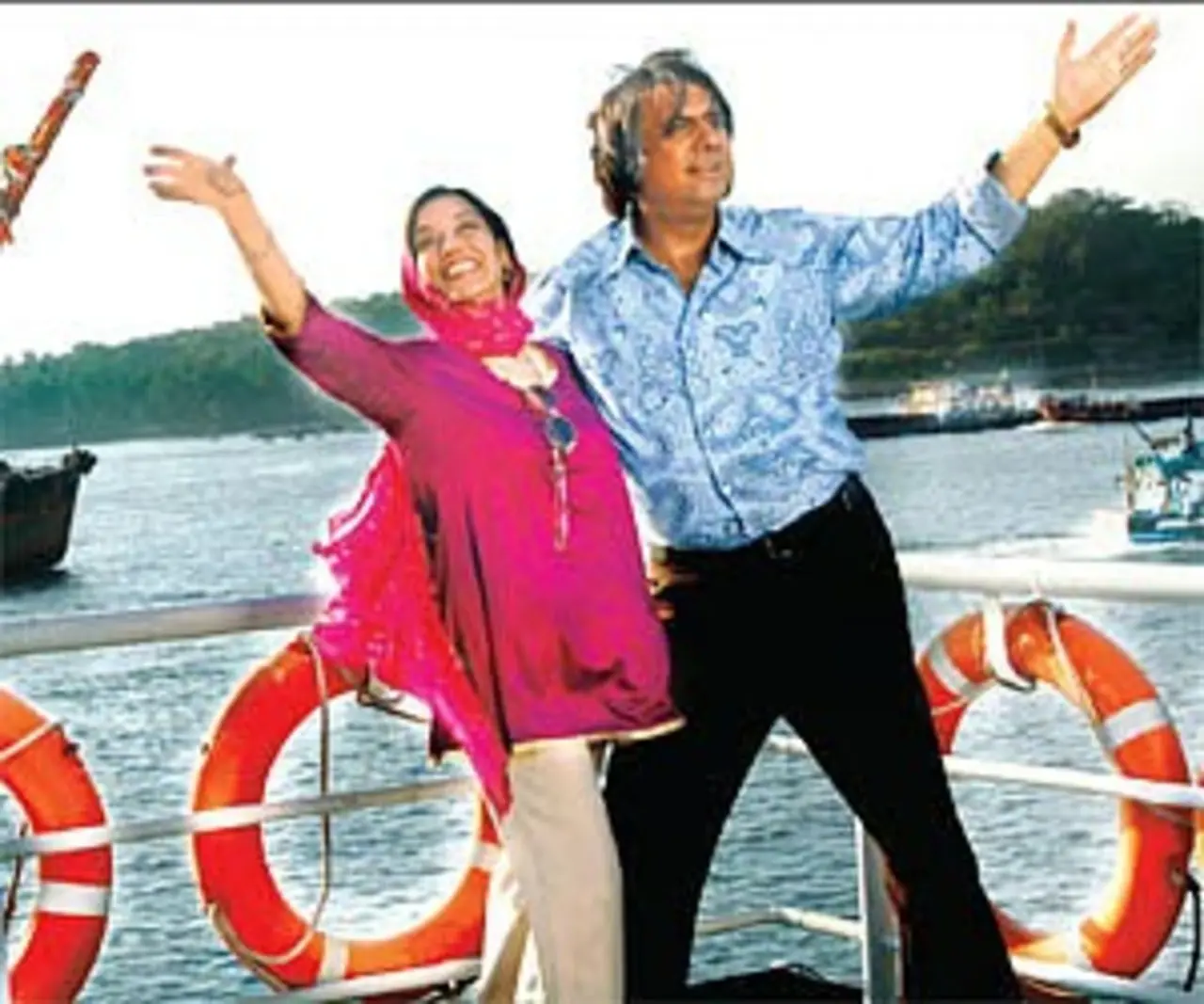 Hoenymoon Travels (2007)
Shabana Azmi plays Nahid, paired with Boman Irani's Oscar Fernandes who have been married for several years are on a cruise with several other couples. 