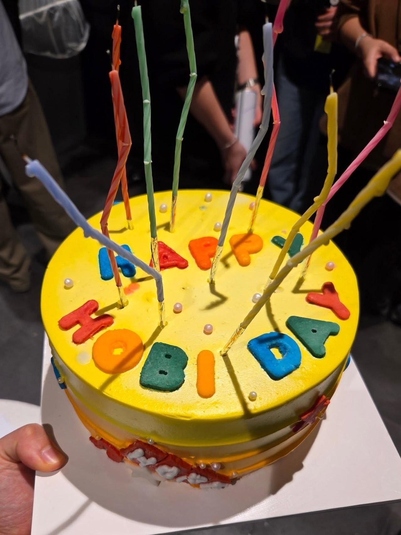 His day also included a colourful cake which read, 