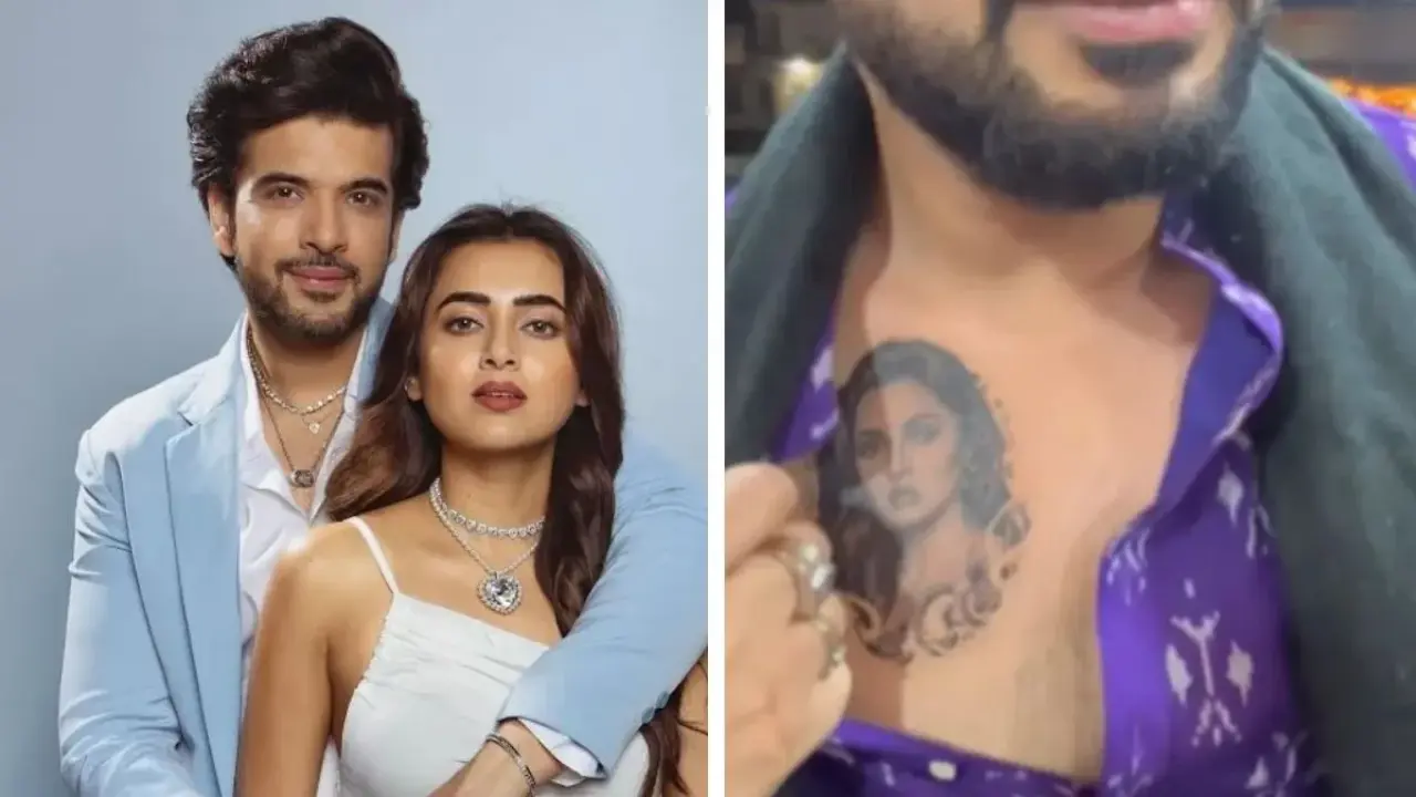 Karan Kundrra inks girlfriend Tejasswi Prakash's portrait on his chest