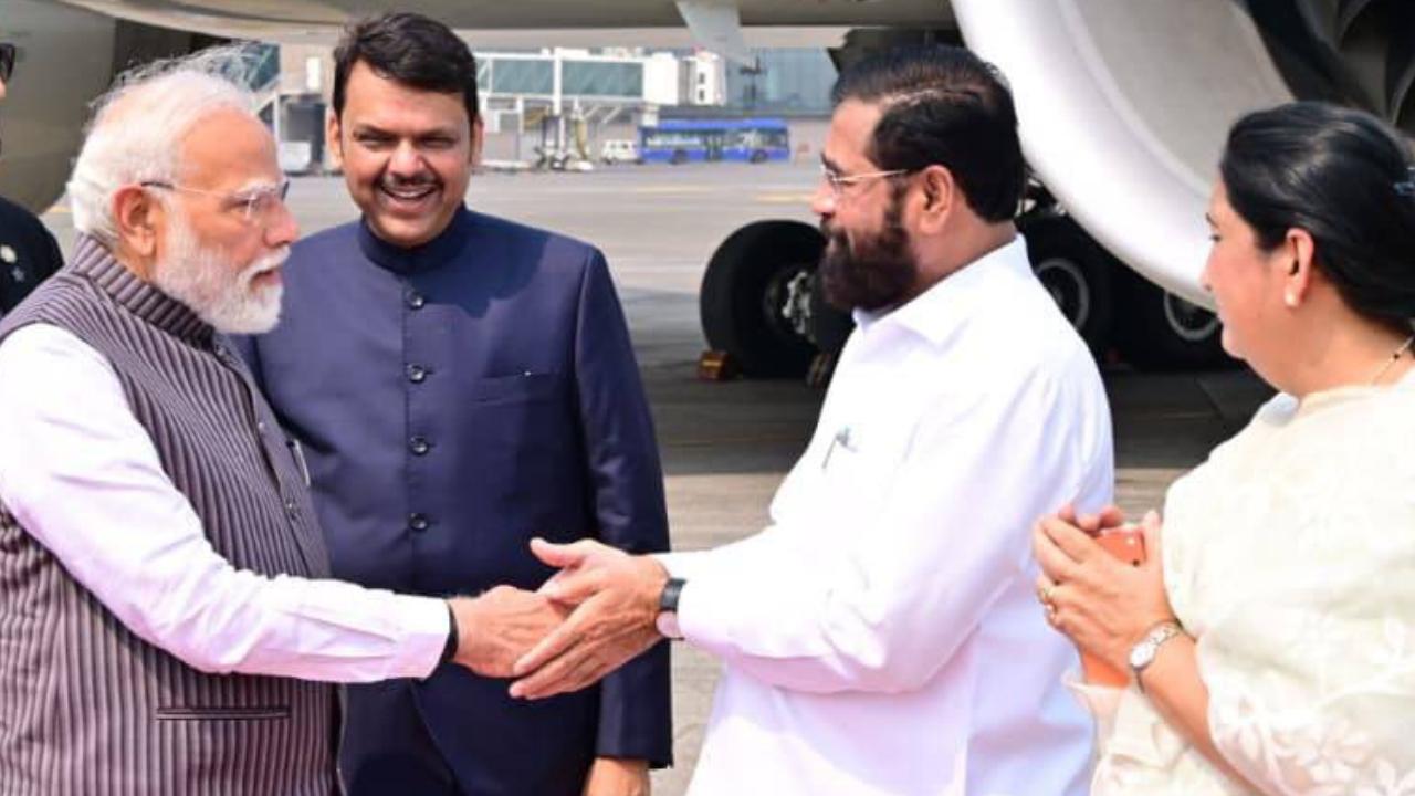 PM Modi is scheduled to attend official engagements during his visit to Mumbai. Security arrangements were heightened across key locations in the city ahead of his arrival