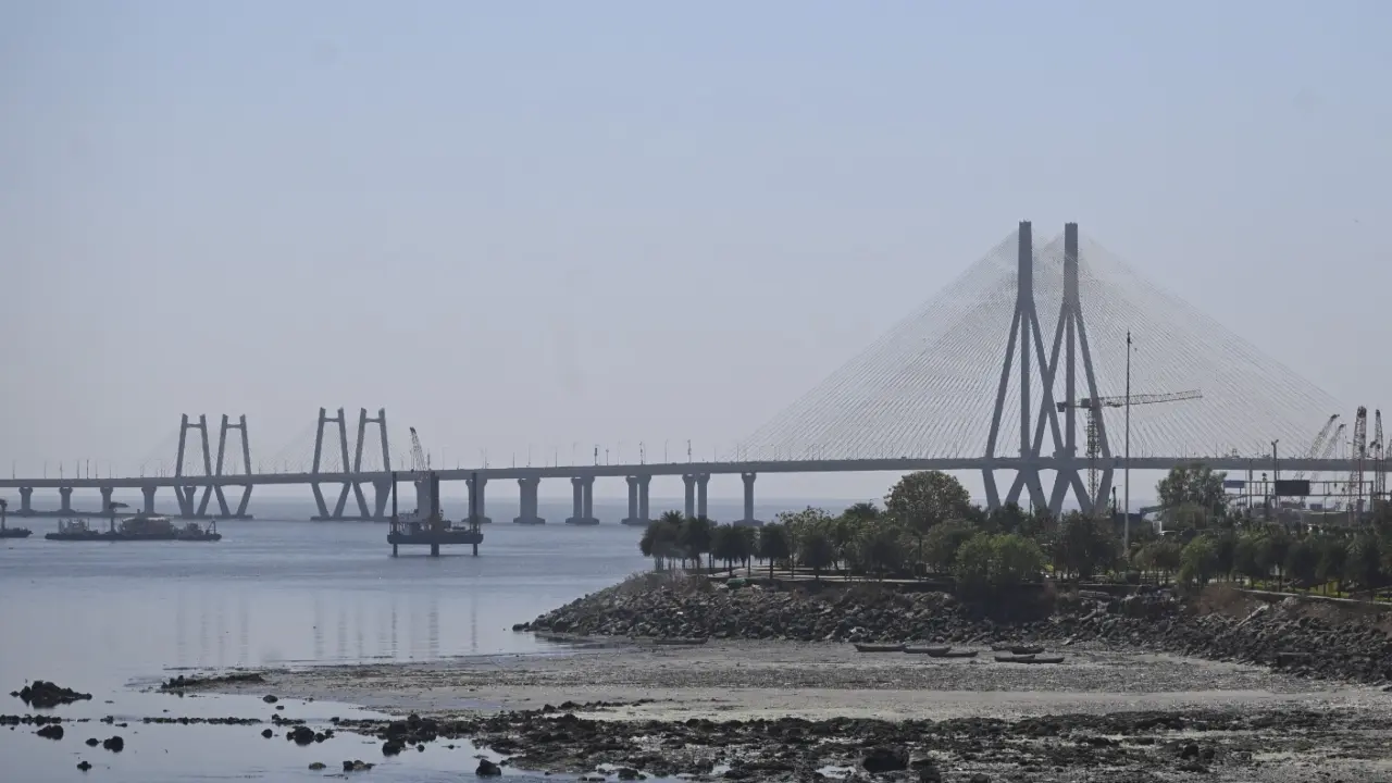 The bright sunshine and reduced haze made the sea-facing construction site clearly visible, offering scenic views along the promenades