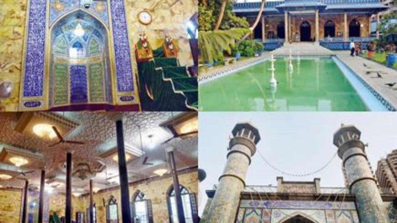 Mughal Masjid (Masjid-e-Iranian), Dongri
Mughal Masjid, also known as Masjid-e-Iranian, is a striking Persian-style Shia mosque built in the 1860s. Its intricate architecture and cultural significance make it a notable spiritual destination during Ramadan. Pic/ Mid-Day Archives