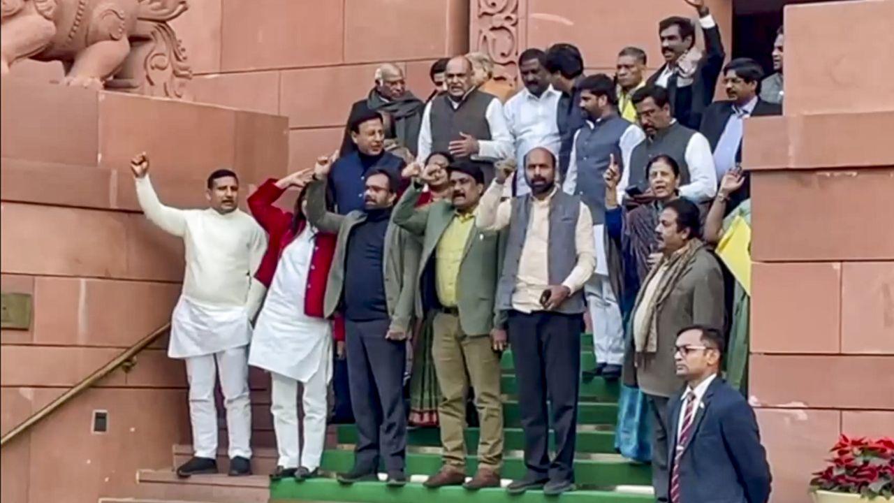 As Modi began his address in the Rajya Sabha, Opposition MPs raised slogans such as ‘tanashahi nahi chalegi’, ‘Let LoP speak’ and ‘we will not tolerate insults’