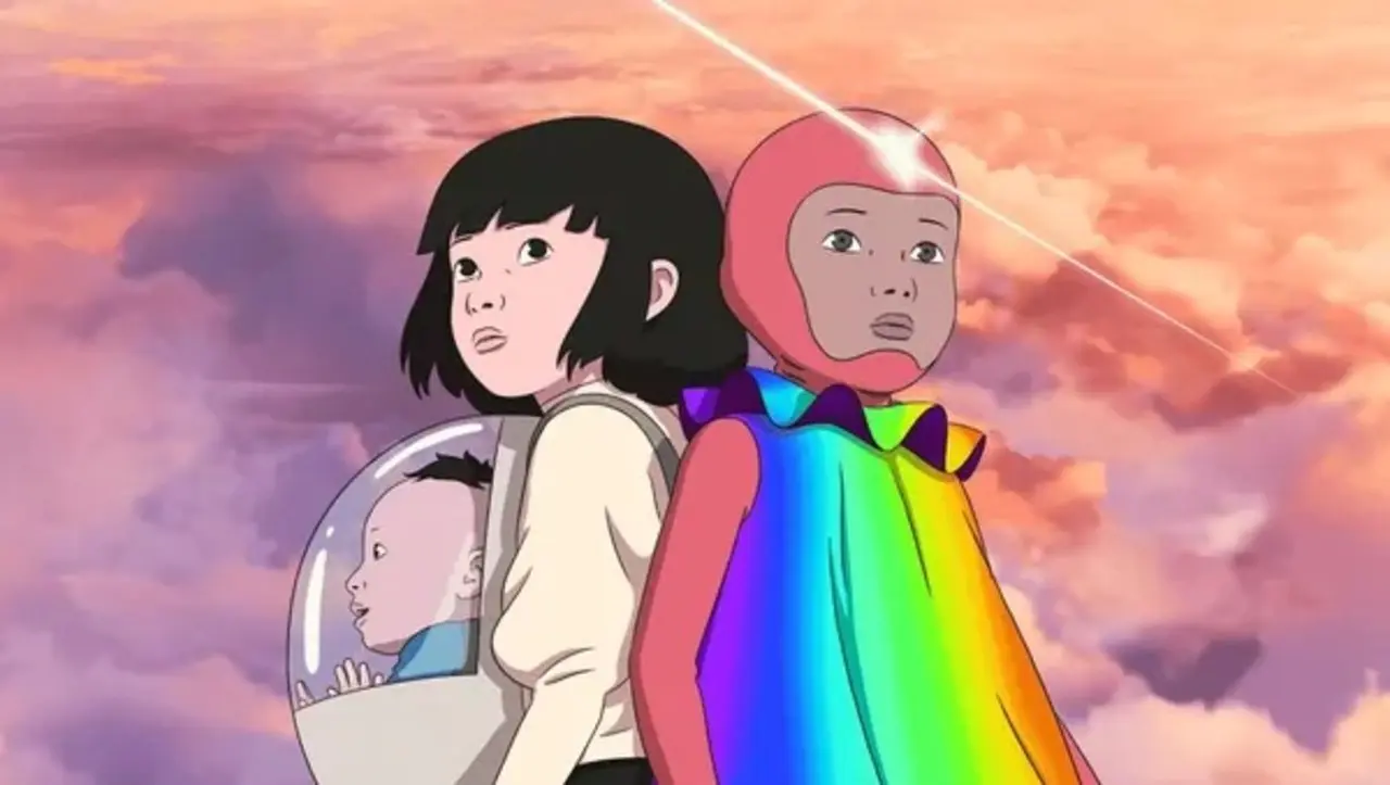 Arco 
Forbidden from time-traveling until he is 12, a curious Arco steals his sister’s rainbow travel cloak and light-refracting crystal. His maiden voyage goes awry, and he crash-lands in the year 2075 a period of environmental peril marked by wildfires and extreme weather