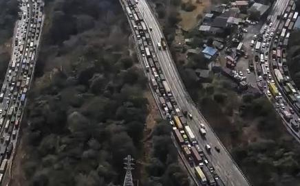 Thousands of stranded motorists faced severe hardship during the prolonged jam. File pic