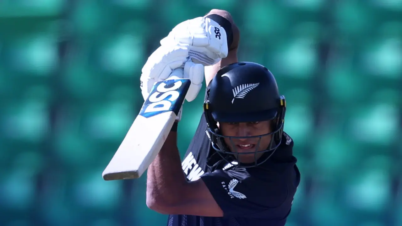 Rachin Ravindra departed after scoring 11 runs in 13 balls, which also included a boundary. Mark Chapman was also dismissed for 15 runs. His knock of nine balls included two boundaries