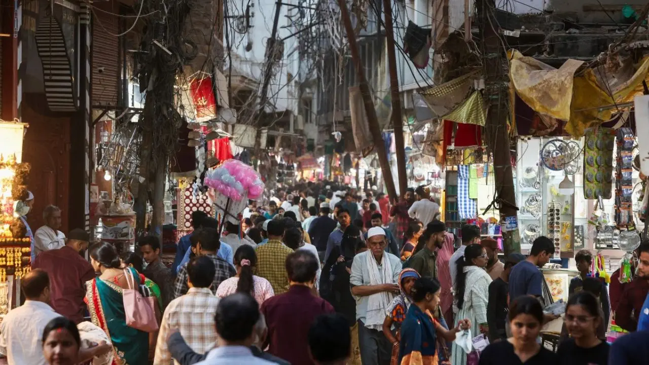 Crowds fill a local market during Ramadan in Varanasi as residents shop for food and essentials ahead of iftar, reflecting the festive and spiritual atmosphere of the holy month