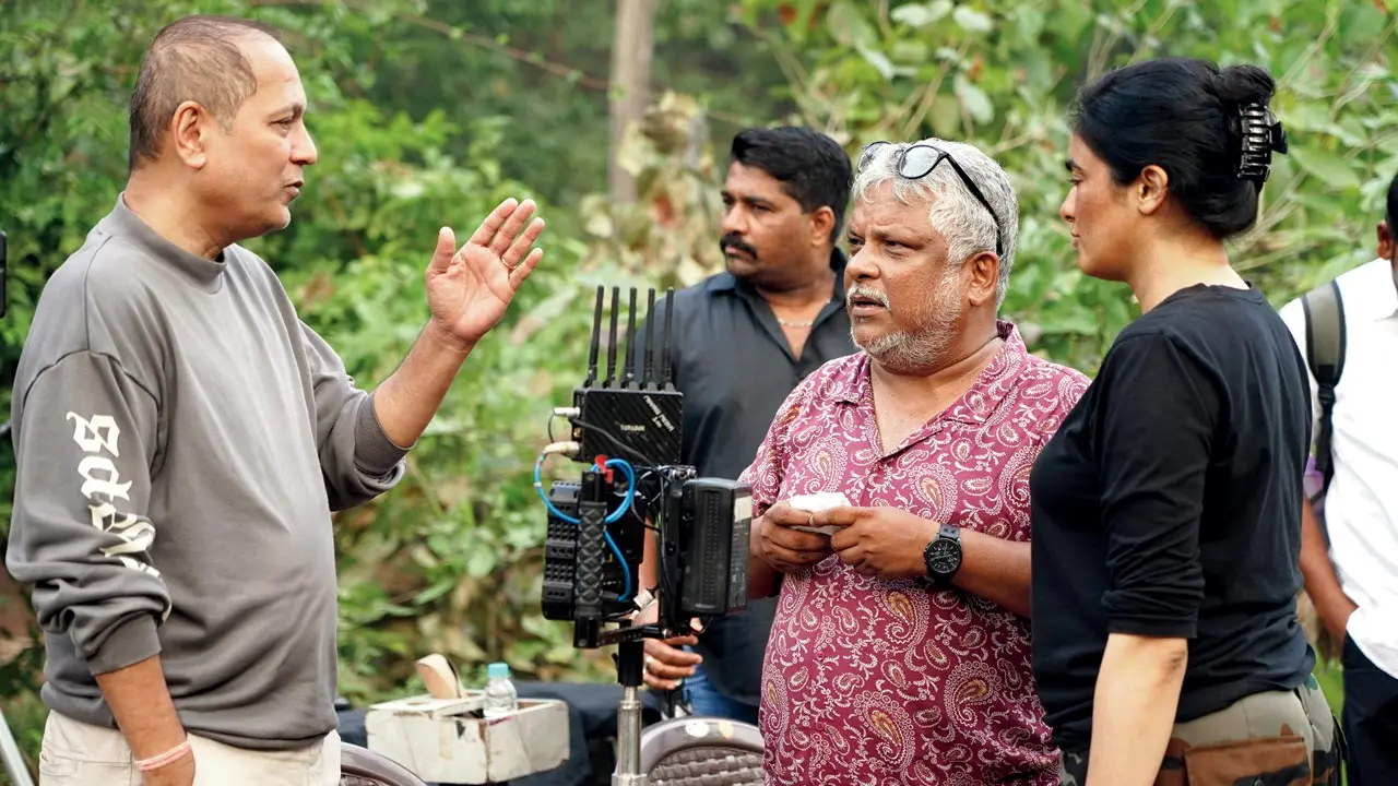 (L-R) Vipul Shah, Sudipto Sen, and Adah Sharma on the sets of ‘The Kerala Story’