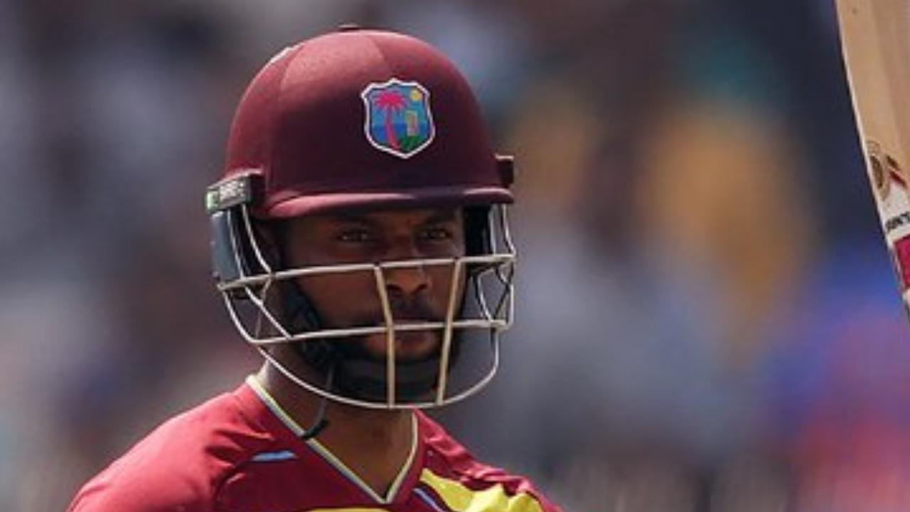 Having put to bat first, West Indies' opening batsman Brandon King scored nine runs in 12 balls, including a maximum. Skipper Shai Hope scored 14 runs in 12 balls, with the help of two boundaries (Pic: X/@ICC)