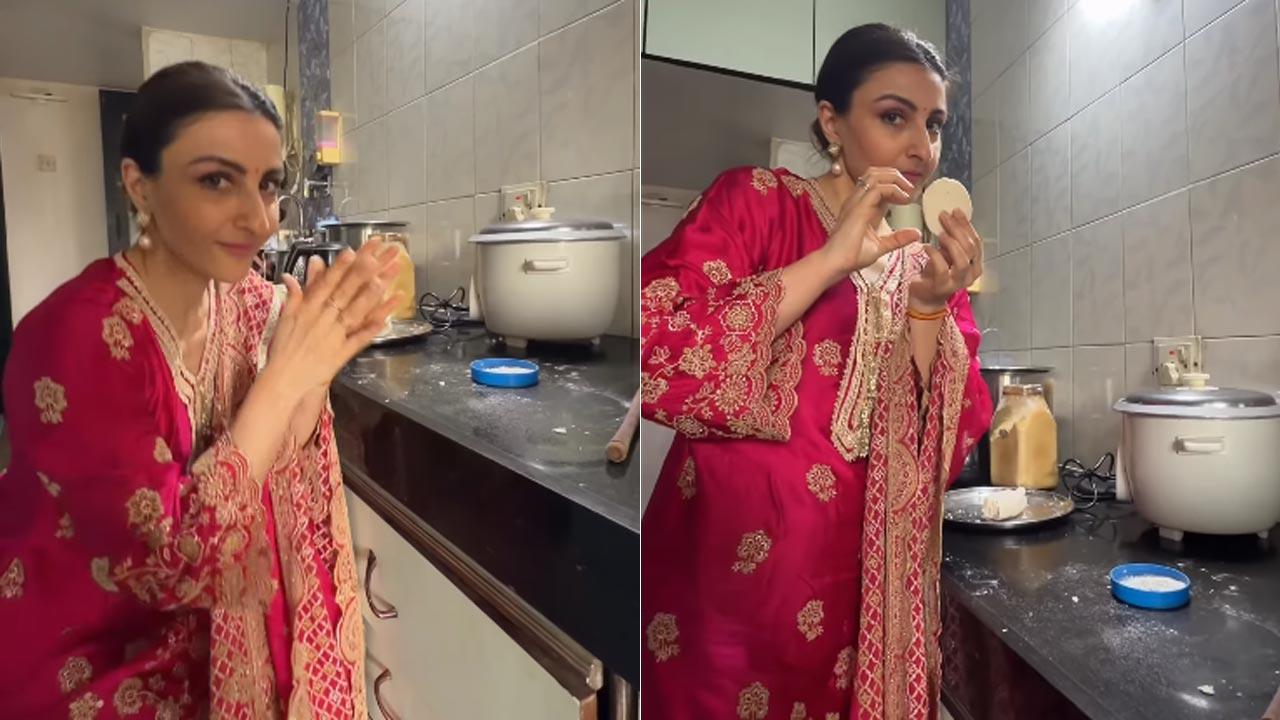 Soha Ali Khan tries to make the perfect roti - Watch