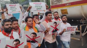 BJP stages black-flag protest as Rahul Gandhi arrives in Mumbai