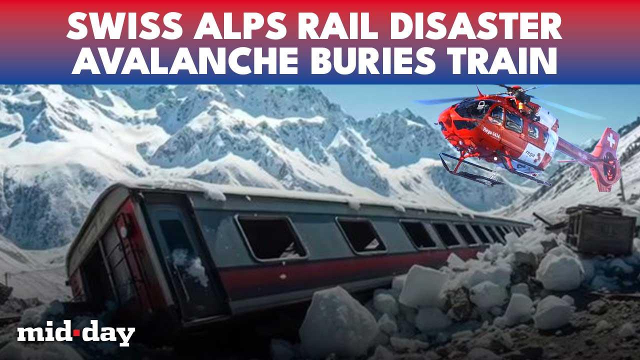 Swiss train carrying 29 smashed off tracks by Alpine Avalanche