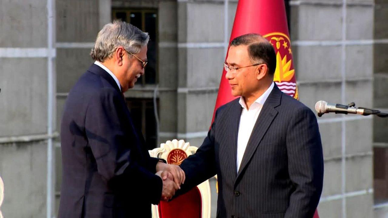 President Mohammed Shahabuddin administered the oath of office to the 60-year-old Rahman at the South Plaza instead of Bangabhaban, departing from a long-standing tradition