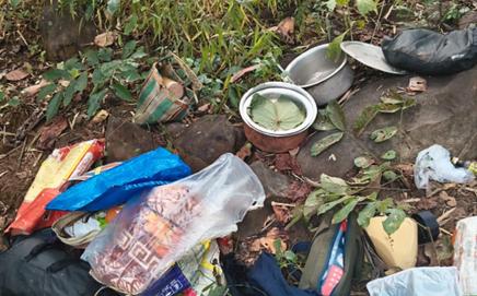 During a brief exchange of fire with Maoists on Wednesday, security forces destroyed two Maoist camps. pic/Special Arrangement