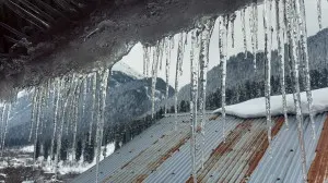 IN PICS: Icicles at Anantnag after temperature rises in Jammu and Kashmir