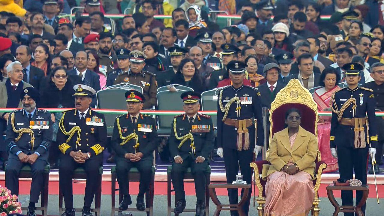 The Beating Retreat ceremony was presided over by President Droupadi Murmu