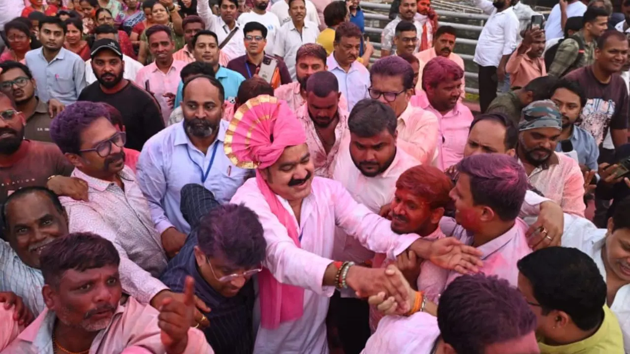 IN PHOTOS: NCP (SP) candidate Ajit Ravrane celebrates victory in BMC election