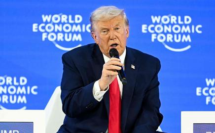 US President Trump addressed a packed hall at the World Economic Forum (WEF) Annual Meeting in Davos, he once again claimed that he stopped war between India and Pakistan (Pics/AFP)