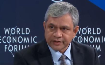 Union Minister Ashwini Vaishnaw speaking at the World Economic Forum. File Pic