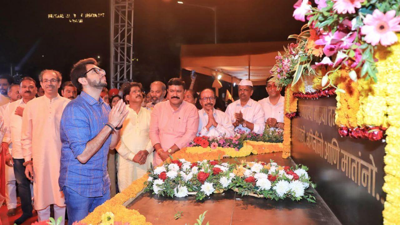 A solemn and emotional moment as the Thackeray family remembers the legacy of the Hindu Hriday Samrat Balasaheb Thackeray on his birth anniversary