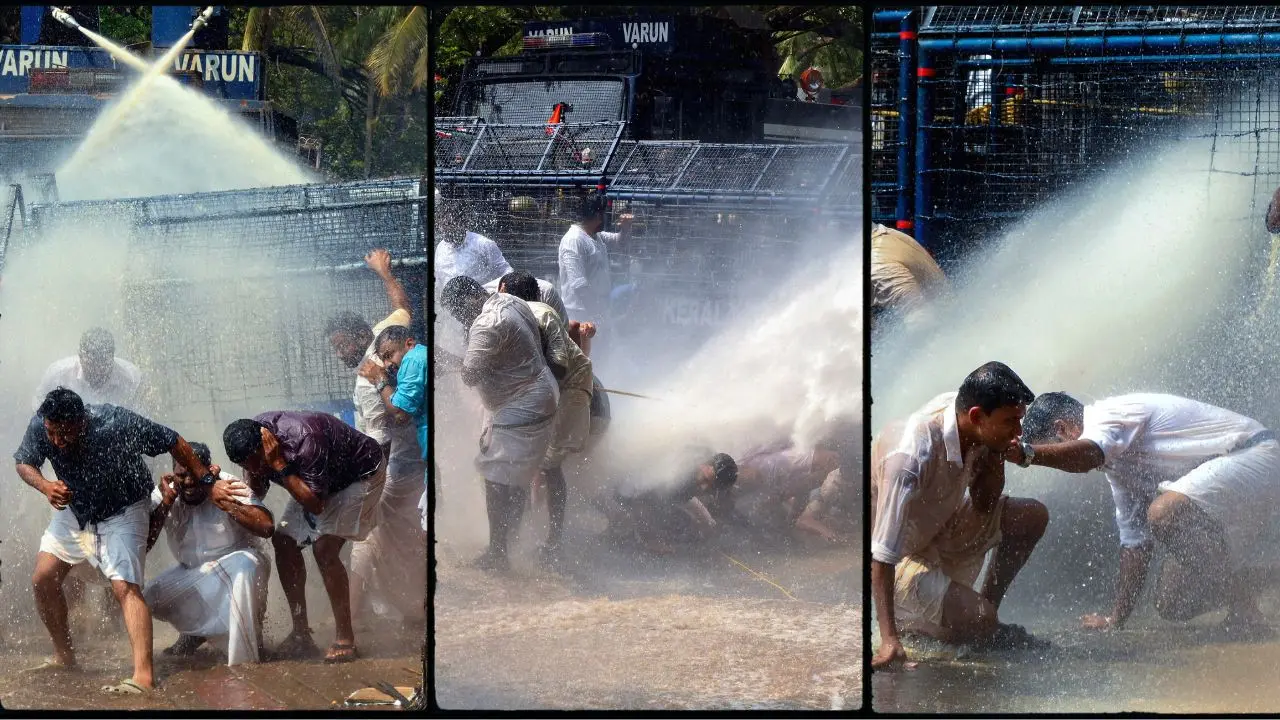 IN PHOTOS: Youth wings of Congress, BJP protest over Sabarimala gold loss issue