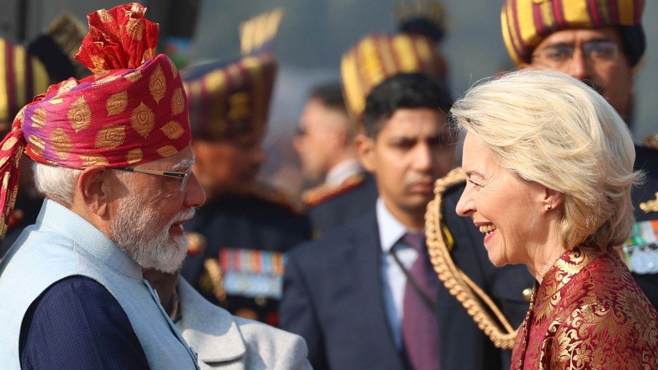 Prior to the parade, PM Modi welcomed leaders António Costa and Ursula von der Leyen, the chief guests for the parade. 